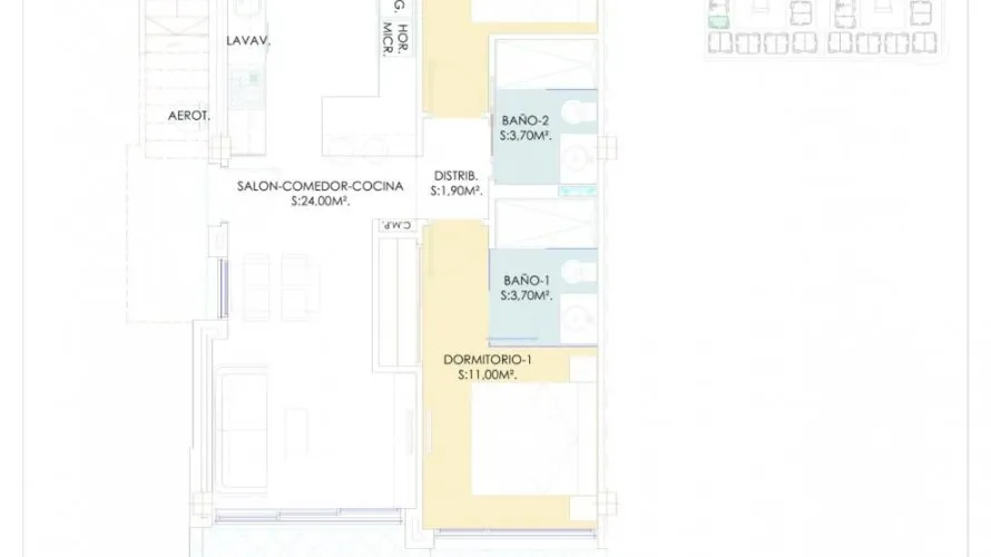 Bungalow de 2 chambres à Los Balcones, Spain No. 30881 № 21