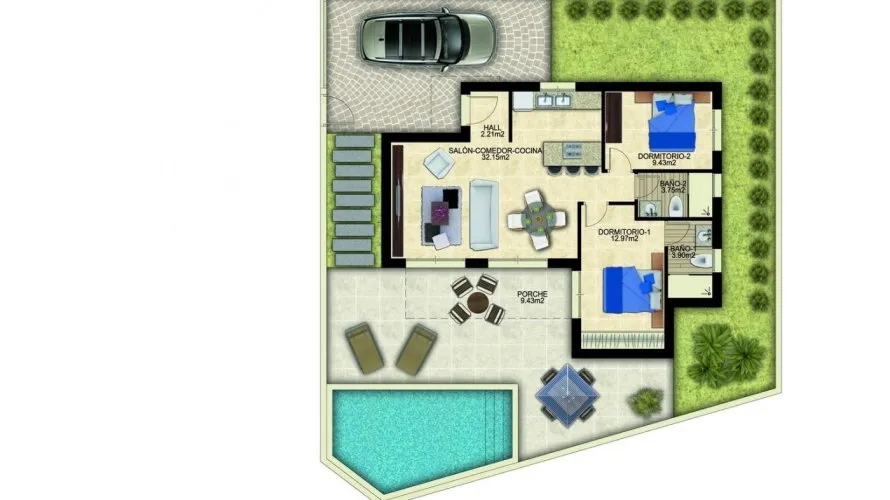Villa de 2 chambres à Benijofar, Espagne No. 31865