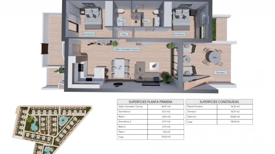 2 bedrooms bungalow for sale , Los Balcones, Spain No. 31898 № 1